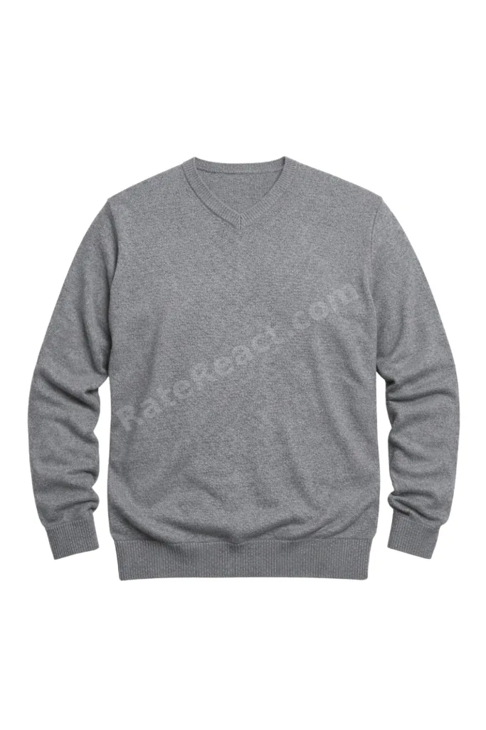 Erkek Büyük Beden Füme V Yaka Triko Kazak 3XL-4XL-5XL-6XL