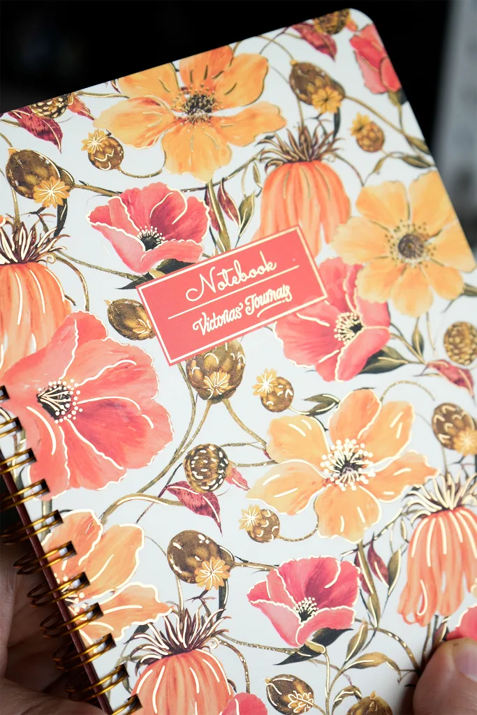 Floral Collection A5 Premium Spiralli Defter 90gr Çizgili + Sticker