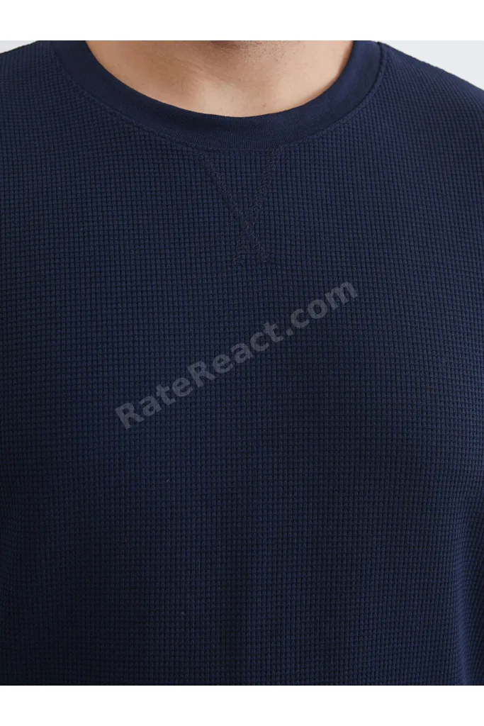 Lacivert Bisiklet Yaka Erkek Sweatshirt