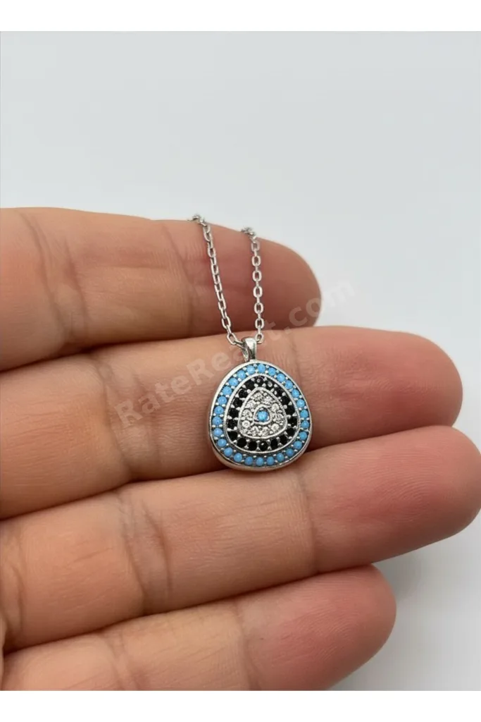 Nazar Boncuğu Zirkon Taşlı Gümüş Kolye