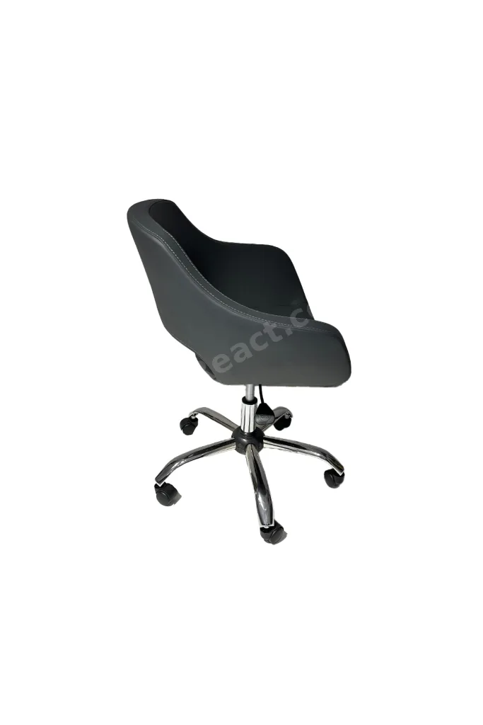 Krom Metal Ayaklı Deri | Ofis, Çocuk Odası Çalışma Sandalyesi (Ayarlanabilir) MONACO