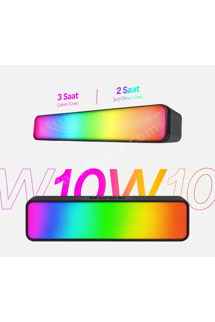 Md-sbt25 Siyah Rgb Oyuncu Speaker Soundbar Sese Duyar 10wmicrosd Taşınır Bluetooth Hoparlör Speaker