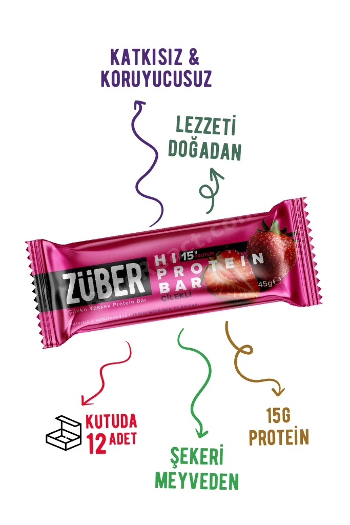 Hi Protein Bar Yeni Deneme Paketi 45g x 6 Adet (Çilekli, Muzlu)