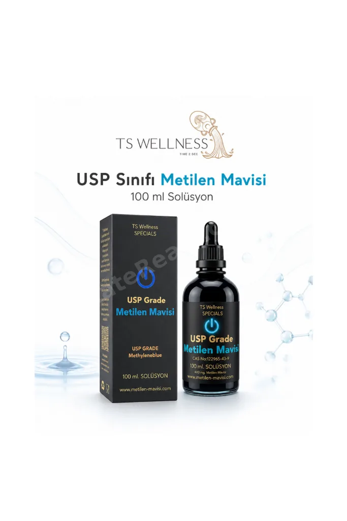 Metilen Mavisi USP Grade %99+ Saflıkta Ağır Metal İçermez Işık Geçirmez Cam Şişe