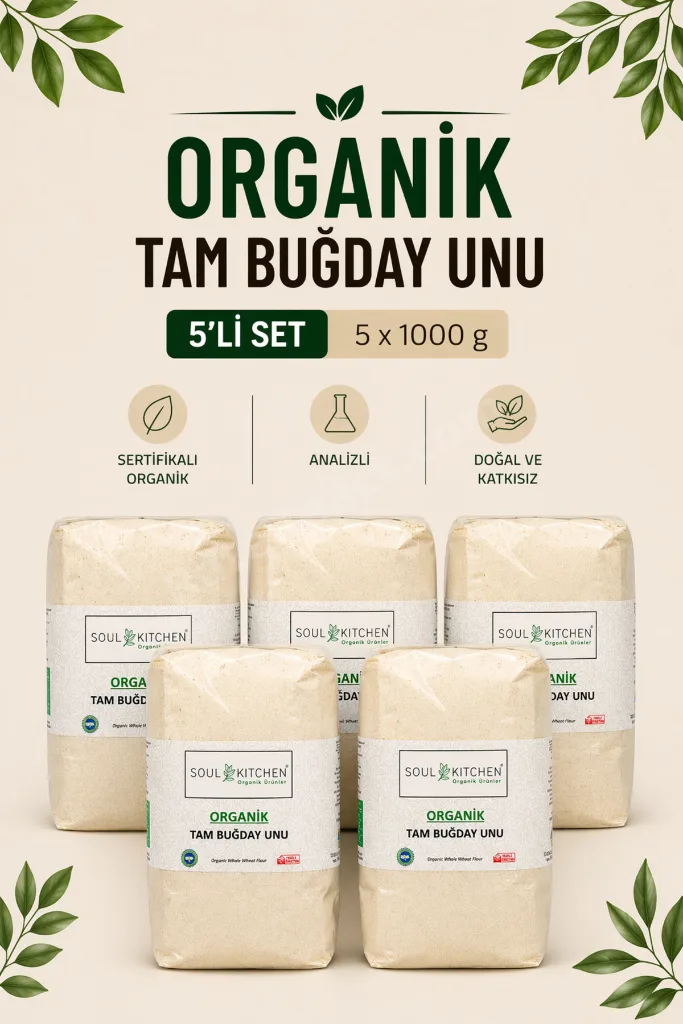 Organik Sertifikalı Tam Buğday Unu 5’li Set 5x1000 g
