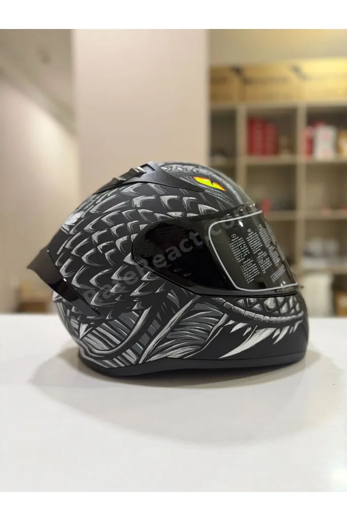 M-801-SNAKE Draglax Grey Full Face Kask