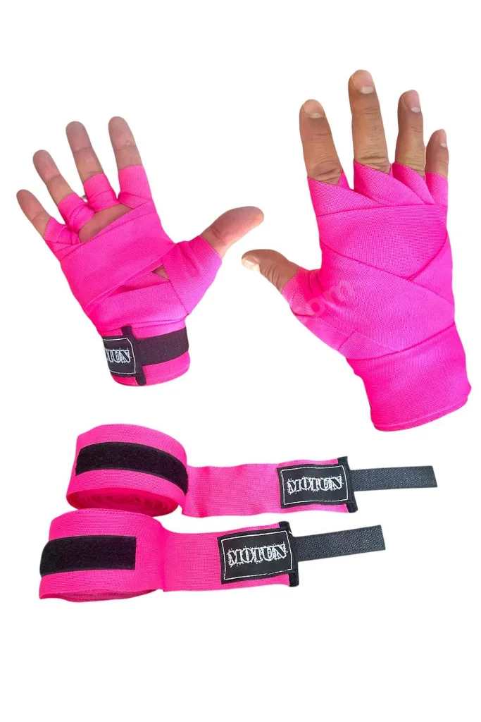 Boks,Kıck Boks, Muay Thai El Bandajı 3,5 Metre Pembe Boks Bandajı