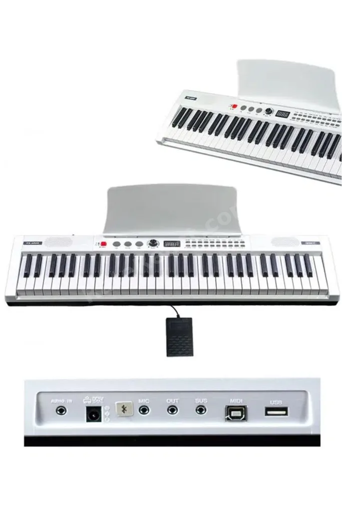 Ps4000wh-set Tuş Hassasiyetli 61 Tuşlu Org Bt Usb Midi Stand Çanta Kulaklık Sustain Metod