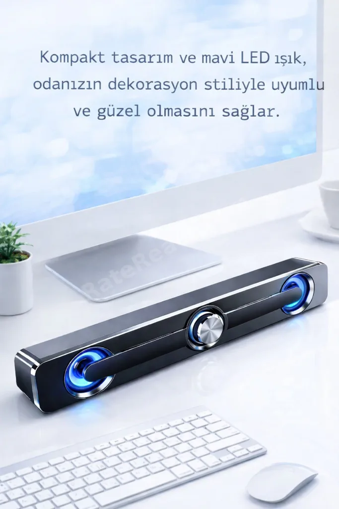 SADA V-111 Güçlü Baslı Kablolu Soundbar USB TV PC Stereo Ses Sistemi 3.5mm