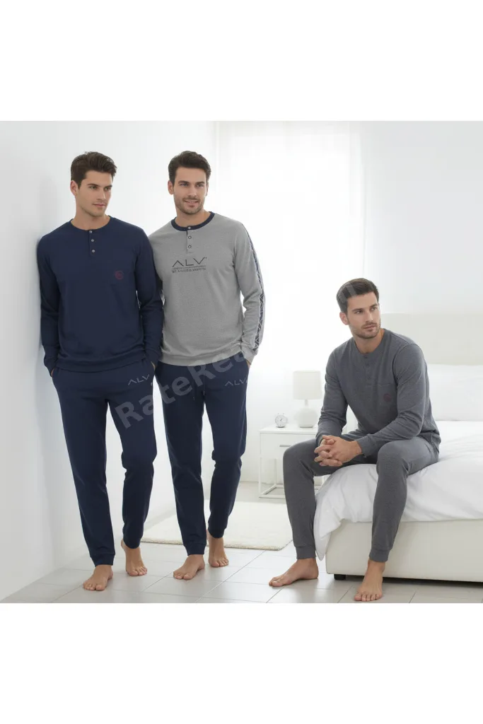 Erkek Pamuklu Bohçalık Ve Çeyizlik 3 Adet 2'li Pijama Takımı BB2480