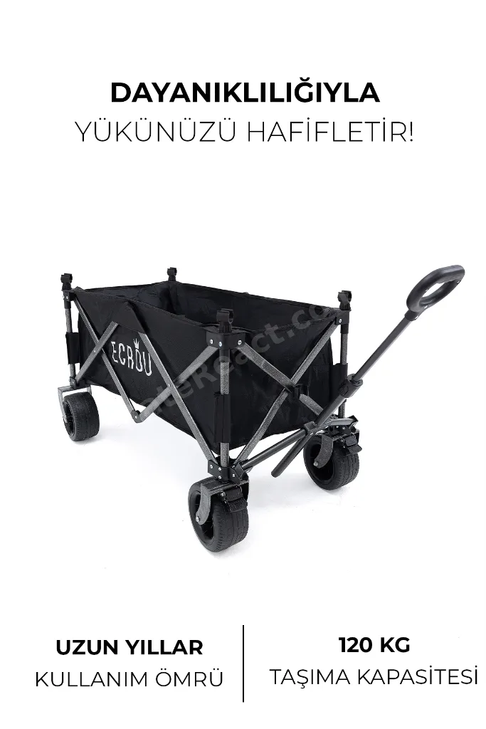 Katlanabilir, Taşınabilir, Vagon Masalı, Metal Kamp Ve Piknik Taşıma Pazar Arabası Siyah