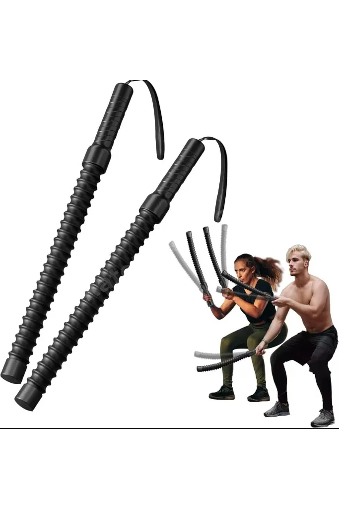 Cordless Battle Rope Fitness Çubuğu – Titreşimli Dalga Mekanizması – Kol, Omuz, Core Antrenmanı