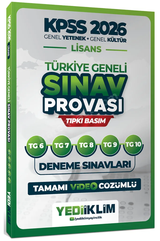2026 KPSS Lisans GY-GK Türkiye Geneli Sınav Provası Tıpkı Basım 6-7-8-9-10 Deneme Sınavları Tamamı Video Çözümlü