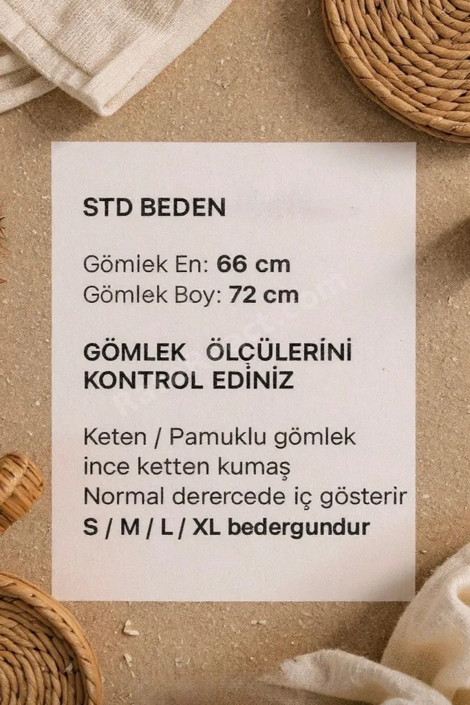 Doğal Keten Kumaş Oversize Salaş Kalıp Kadın Gömlek –Rahat Kesim BEBEMAVİSİ