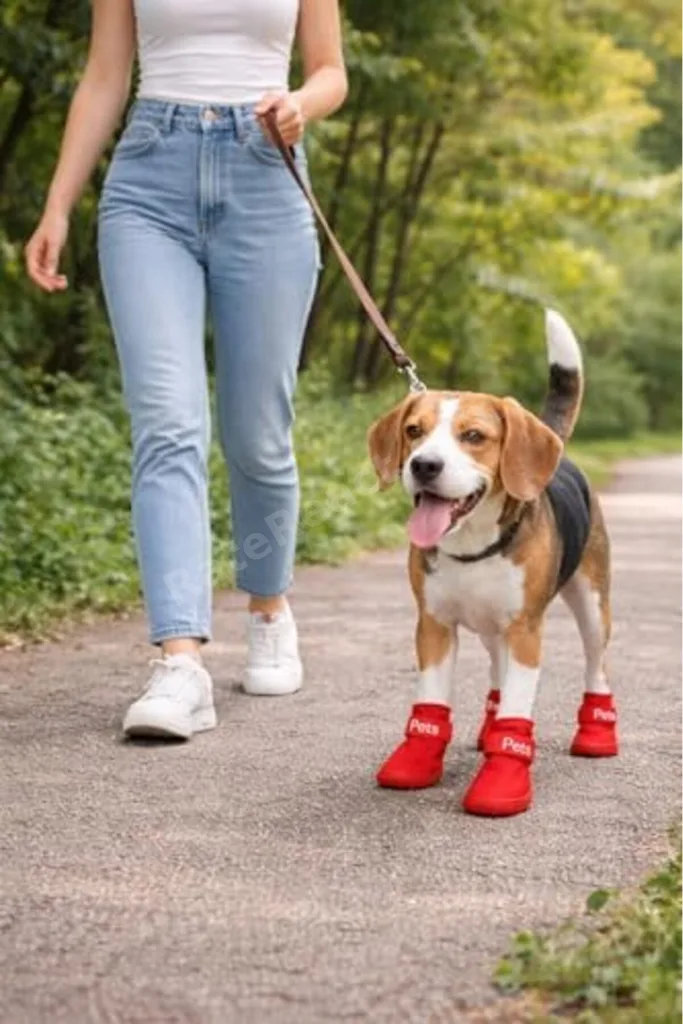 dekordelisi Köpek Ayakkabısı 4’lü Set Su Geçirmez Kaymaz Tabanlı Köpek Botu Küçük Orta Irk Köpekler