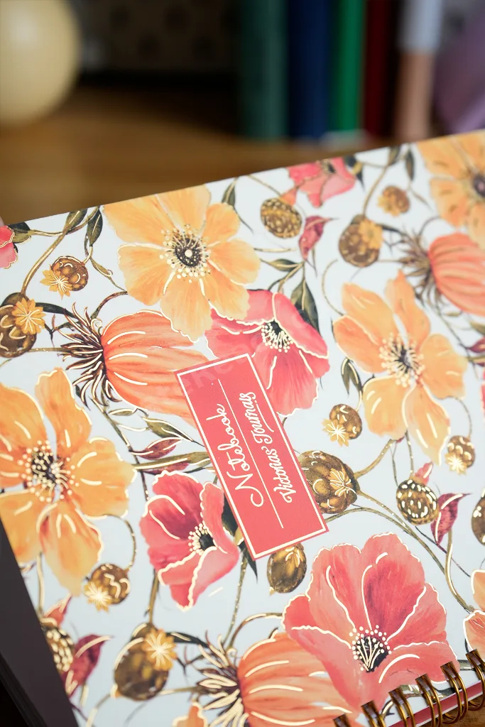 Floral Collection A5 Premium Spiralli Defter 90gr Noktalı + Sticker