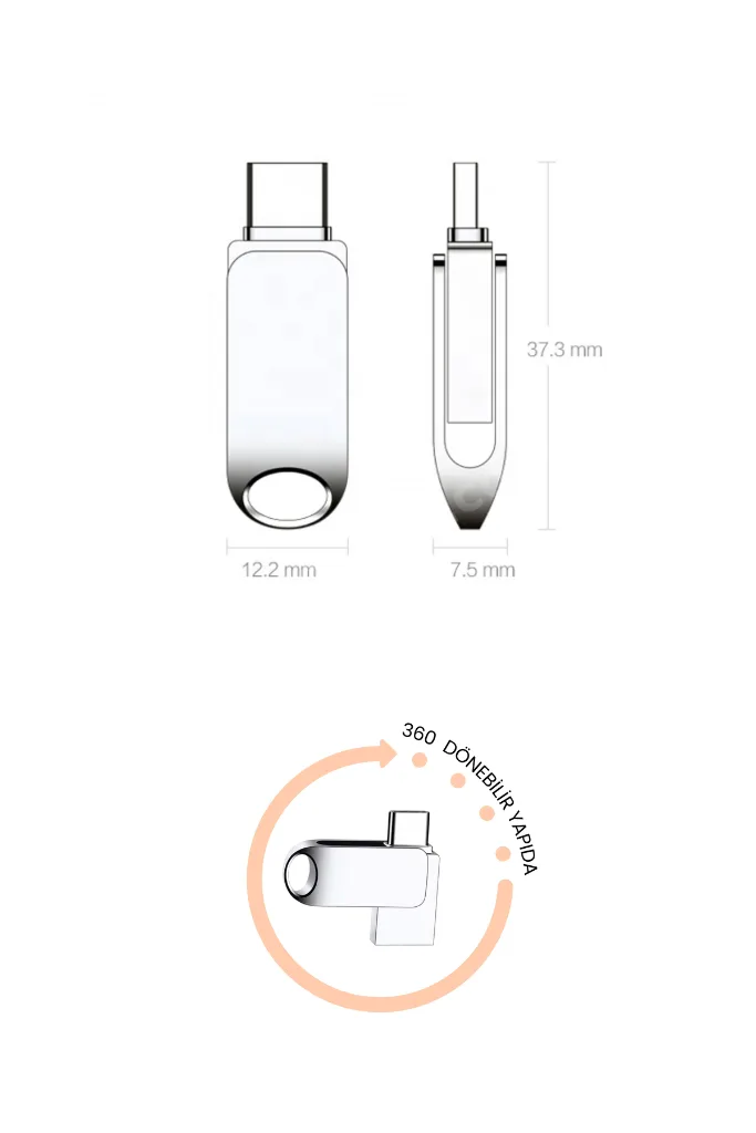 Sprange 64 Gb Flash Bellek Usb 3.2 Ultra Typec Otg Android/Pc/İphone 15/16/17 IPAD Tak Çalıştır