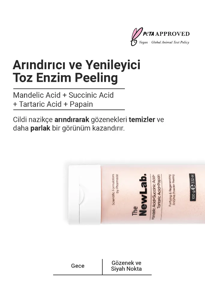 Arındırıcı Ve Yenileyici Enzim Peeling 100g(MANDELİC ACİD SUCCİNİC ACİD TARTARİC ACİD PAPAİN)