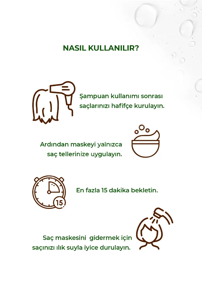 Biberiyeli Saç Maskesi, E Vitamini, Peeling Etkili, Saç Tellerini Güçlendirir, Kırık Onarır 250ml