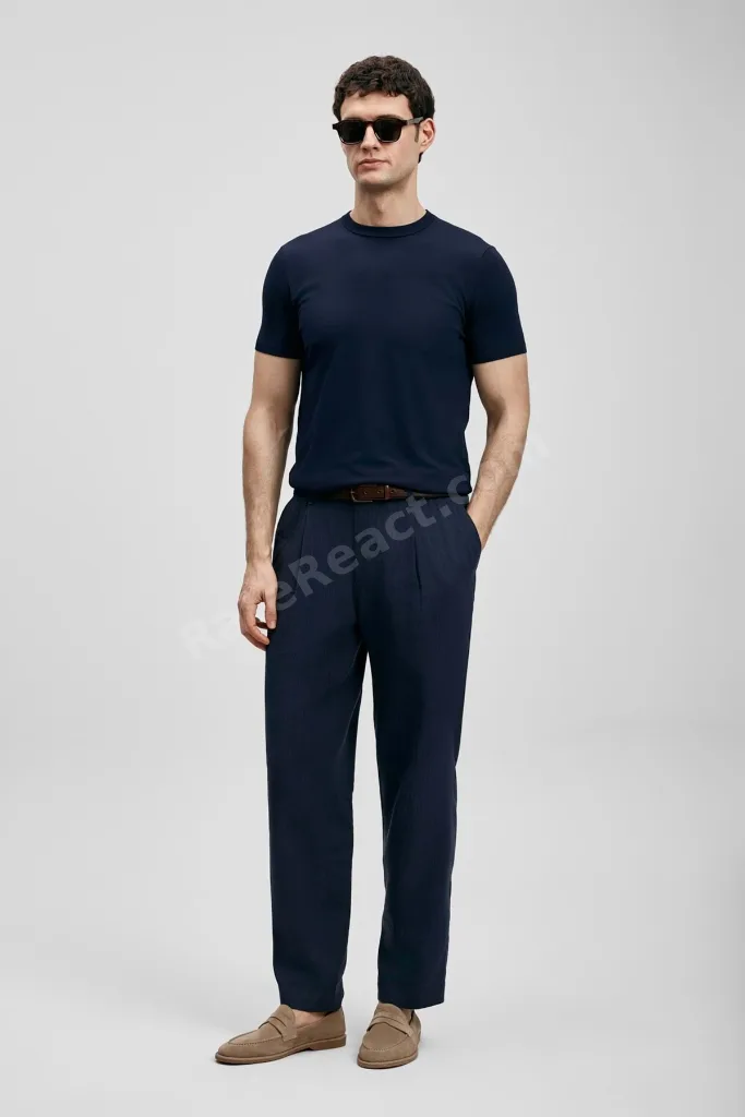 111090156 Tıno Erkek Modal Karışımlı T- Shirt Erkek T-Shirt LACİVERT