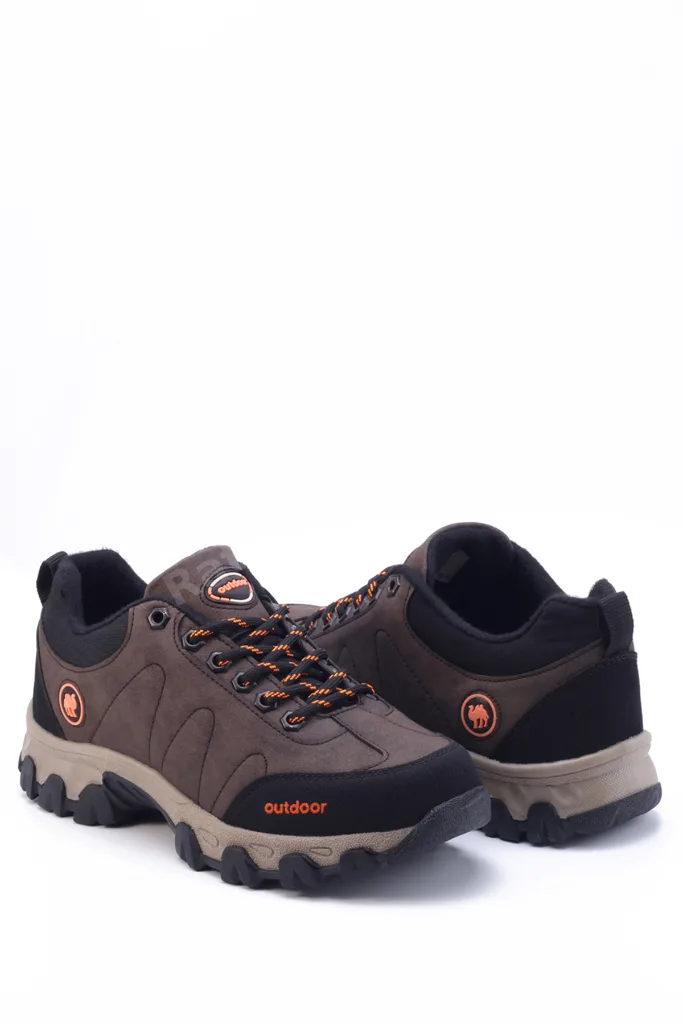 Kahverengi Kışlık Dayanıklı Bağcıklı Unisex Outdoor Bot Ayakkabı 4054