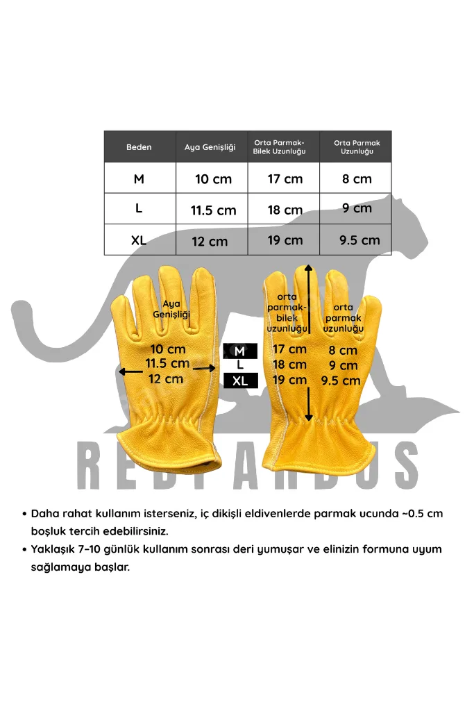 Gerçek Deri Bushcraft Eldiven – Geyik Desenli Kamp Outdoor Eldiveni