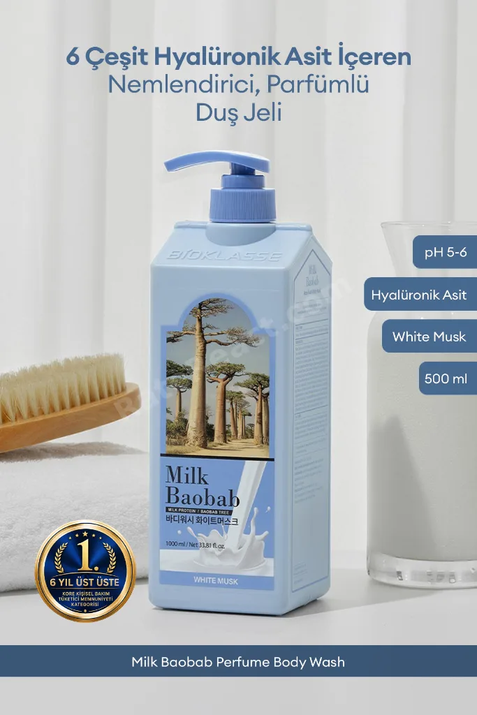 6 Hyalüronik Asit ile Nemlendiren Parfümlü Duş Jeli Perfume Body Wash (White Musk)