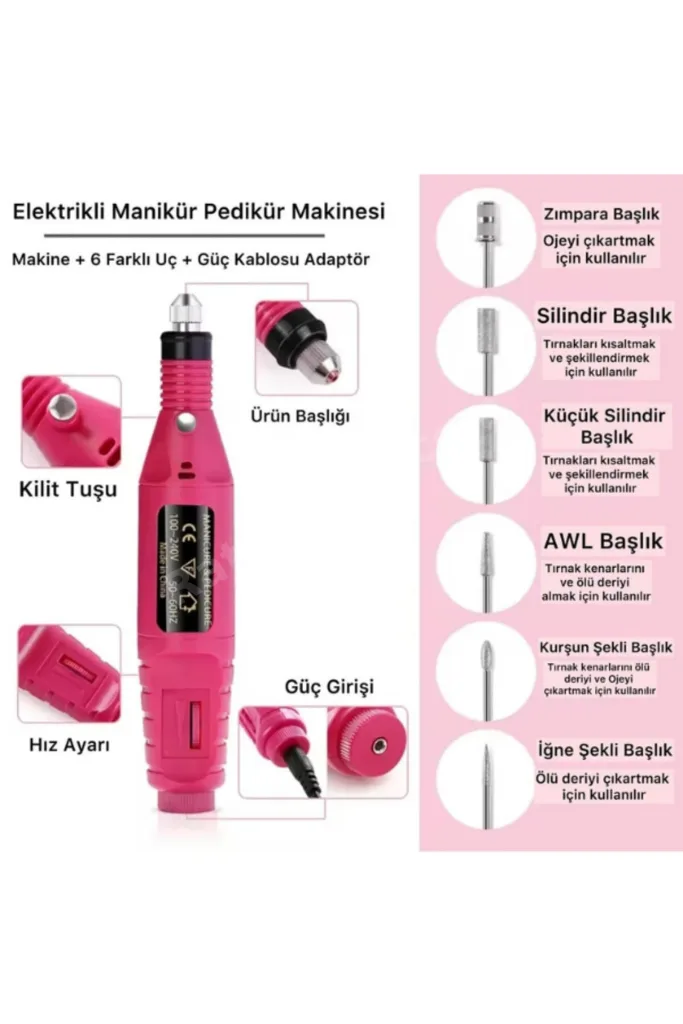 Elektrikli Tırnak Törpüsü Usb Güçlü Manikür Pedikür Aletleri Protez Tırnak Bakım Seti Nasır Törpüsü