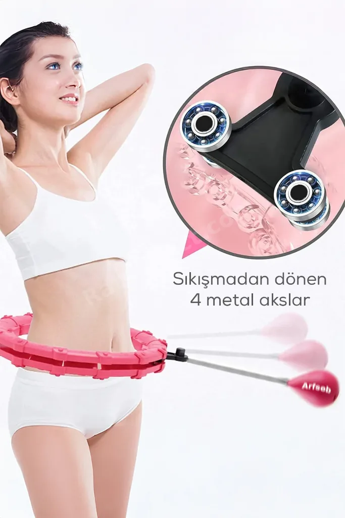 Akıllı Ağırlıklı Hula Hoop 360° Dönen Ayarlanabilir Bel İnceltme Zayıflama Egzersiz Aleti