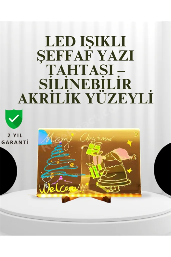 Parlak LED Yazı Tahtası, Silinebilir Neon Kalemli, Planlama ve Hatırlatma