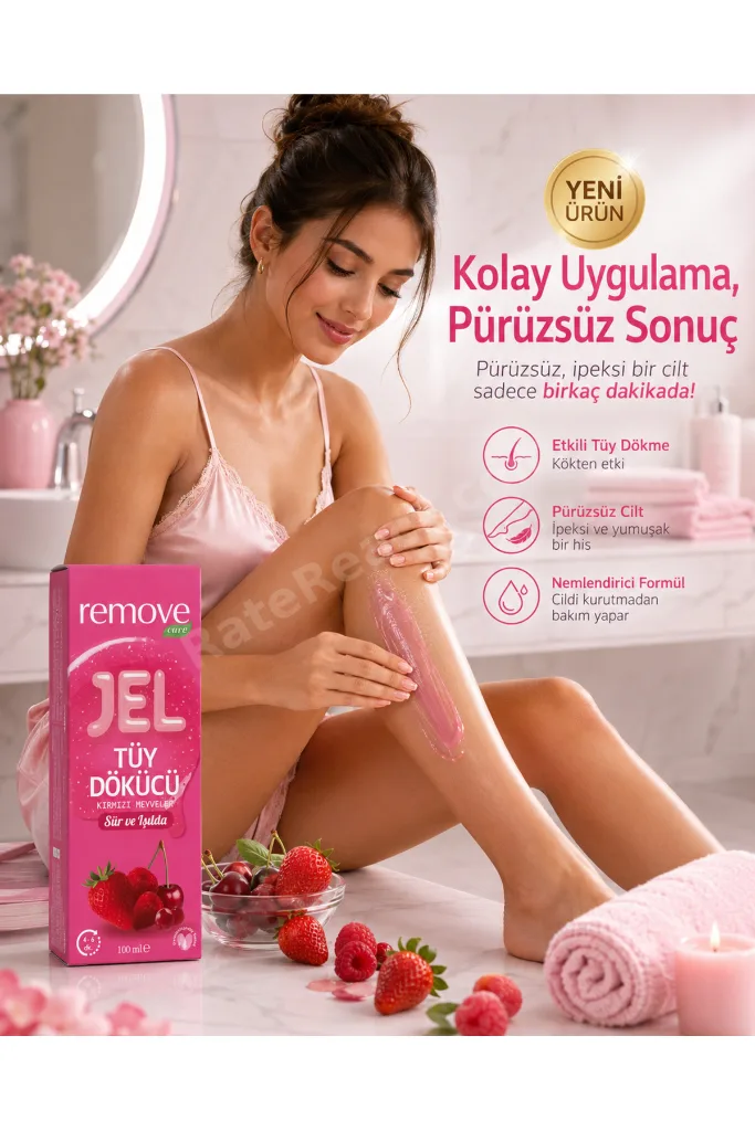 Tüy Dökücü Jel Krem 100 ml Kırmızı Meyveler Kokulu – 4-6 Dakikada Etkili, Hassas ve Pürüzsüz Cilt Bakımı