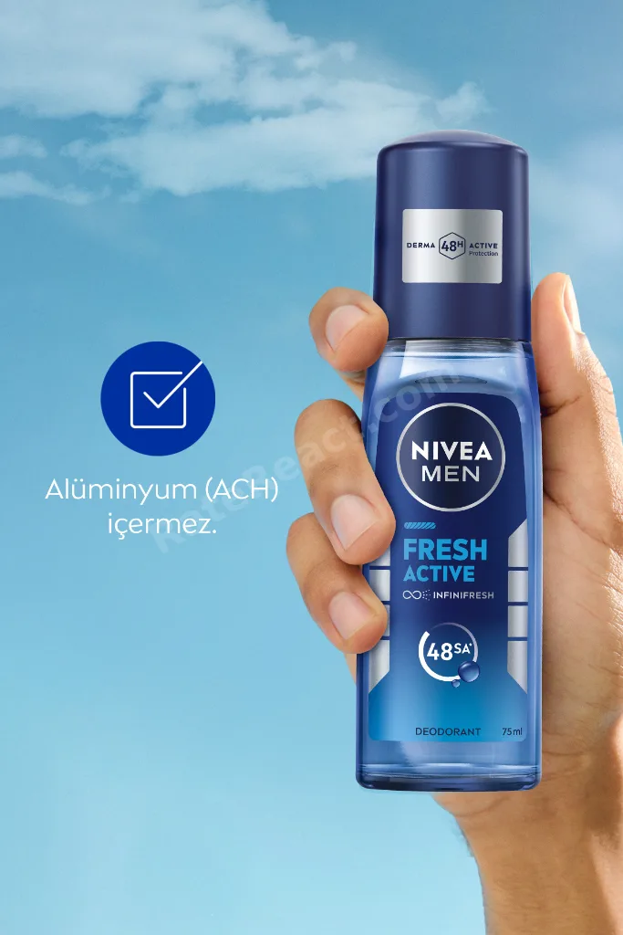 MEN Erkek Pump Sprey Deodorant Fresh Active 75 ml,Ter Kokusuna Karşı Koruma,Alüminyum İçermez