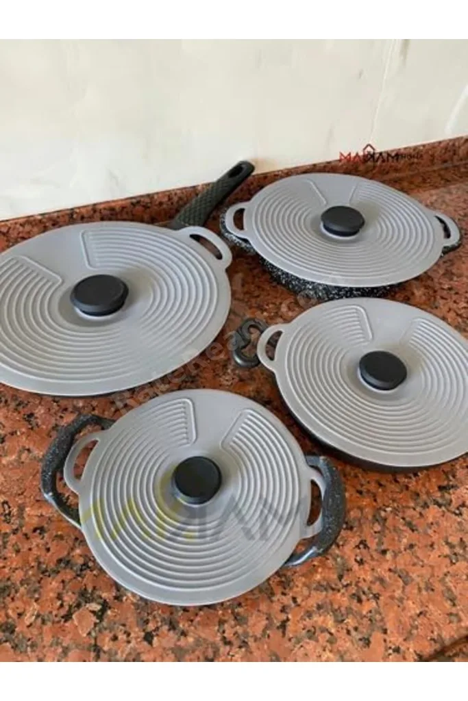 Makkam Silikon Tencere Kapağı, Tava Kapağı, Isı Koruyucu, Vakumlu kapak, Muhafaza kapağı (Gri, 20Cm)