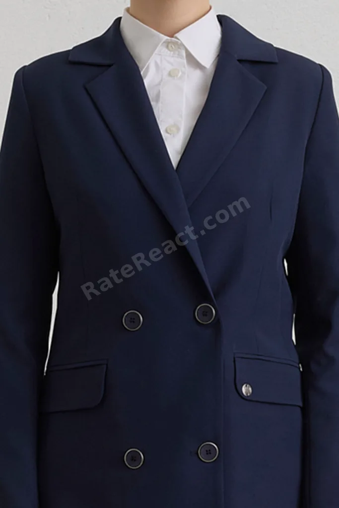 Kruvaze Blazer Ceket - Lacivert
