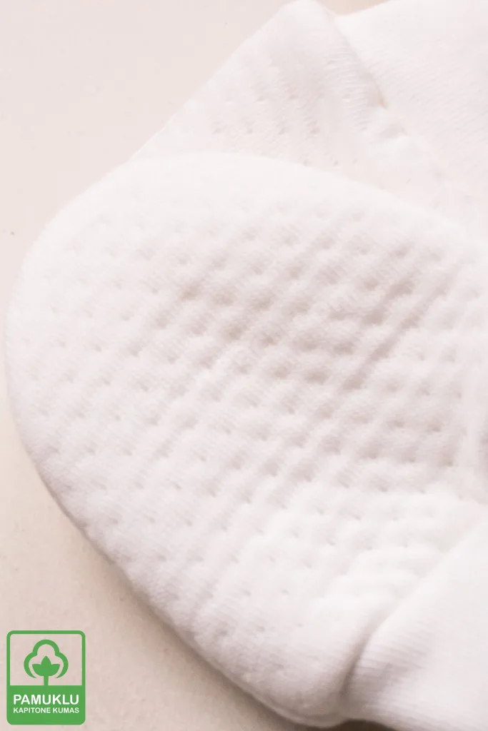 Unisex Bebek Yenidoğan Organik Pamuklu Kapitone Kumaş Bebek Eldiveni 3 Çift  Set