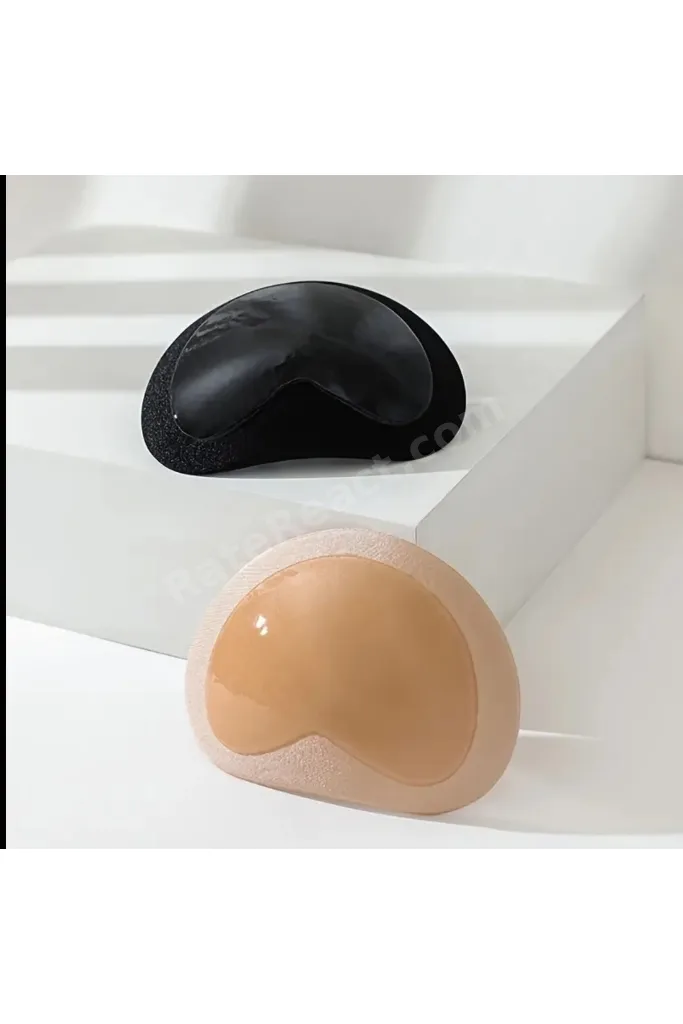 Siyah silikon yapışkanlı mayo bikini üçgen sütyen pedi push up kaldırıcı ped Mayo veya sütyende