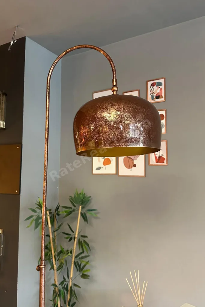 Patina Lambader Hareketli Başlık Modern Dekoratif Metal Oturma Odası Çalışma Odası Zemin Lambası