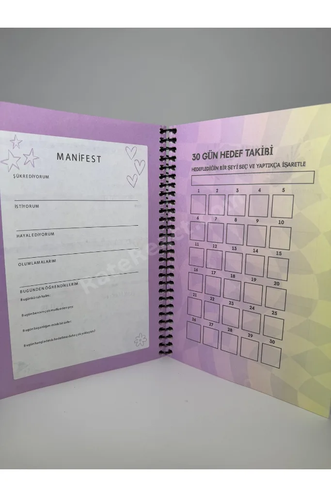 MANİFEST AJANDAM-SÜRESİZ HAFTALIK-STICKERLI-ÇOKRENKLİ