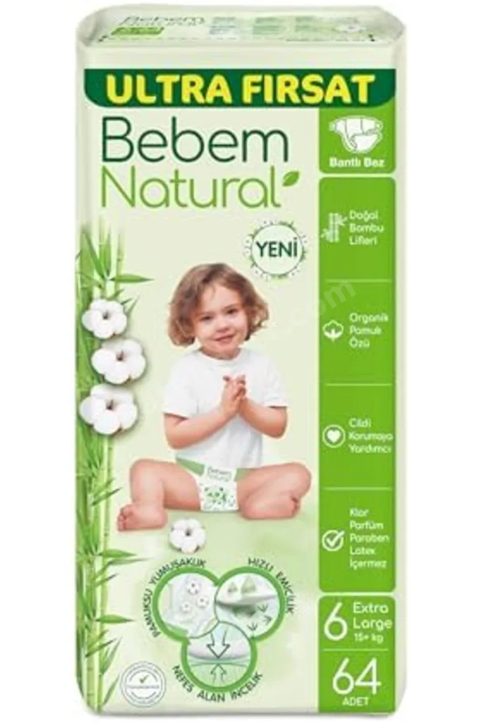 TTKTEKNOLOJİ Bebem Natural E.Large Bebek Bezi 64'lü TTKTEKNOLOJİ 2026 395519