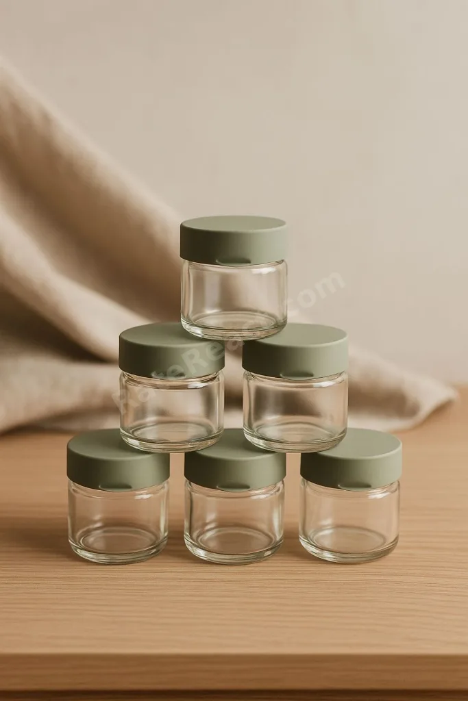 6'LI Mini Cam Kavanoz – 41 ml – Silikon Kapaklı – Mama, Baharat, Reçel ve Sos Saklama Kabı