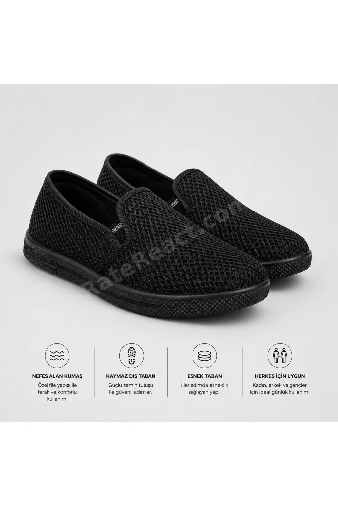 CRYB Günlük Rahat Hafif Fileli Unisex Spor Ayakkabı – Kaymaz Taban Slip-On