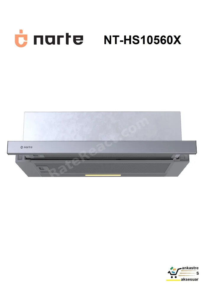 HS10560 Sürgülü Aspiratör 60cm 300m³ 41dB(A) Bacalı Opsiyonel Bacasız Çekmeli Ankastre