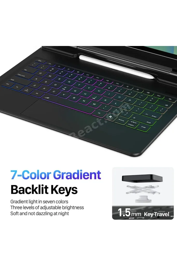 Galaxy S11 Ultra Uyumlu Şarj Göstergeli RGB Işıklı Magic Keyboard Touchpad Türkçe Q klavyeli Kılıf