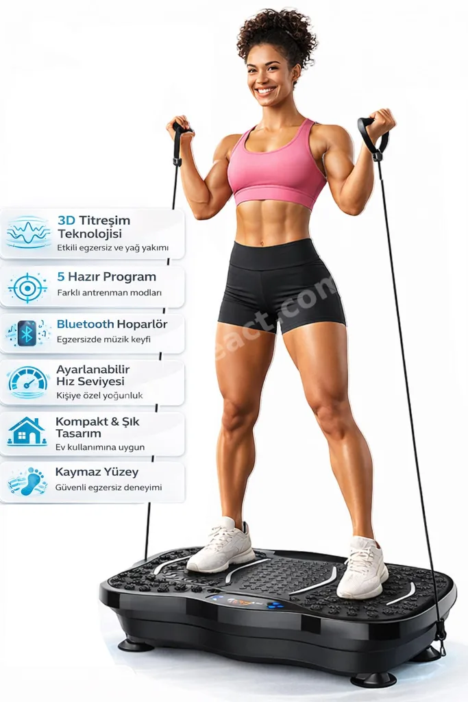 Vibrostar TH-0070-E Bluetoothlu 3D 5 Programlı Titreşimli Egzersiz Aleti