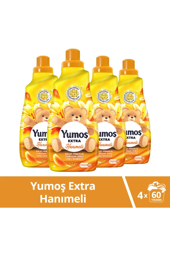 Extra Konsantre Çamaşır Yumuşatıcısı Hanımeli 1440 ml 60 Yıkama 4 Adet