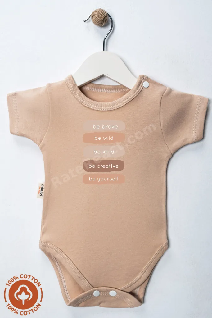 Unisex Bebek %100 Organik Pamuklu Sweet Home Baskılı 3-6-9-12 Ay 3lü Kısa Kollu Bebek Body Zıbın