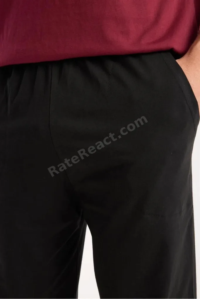 Erkek Bordo Düğmeli Yaka Kısa Kol Pijama Takımı MERY WOMAN