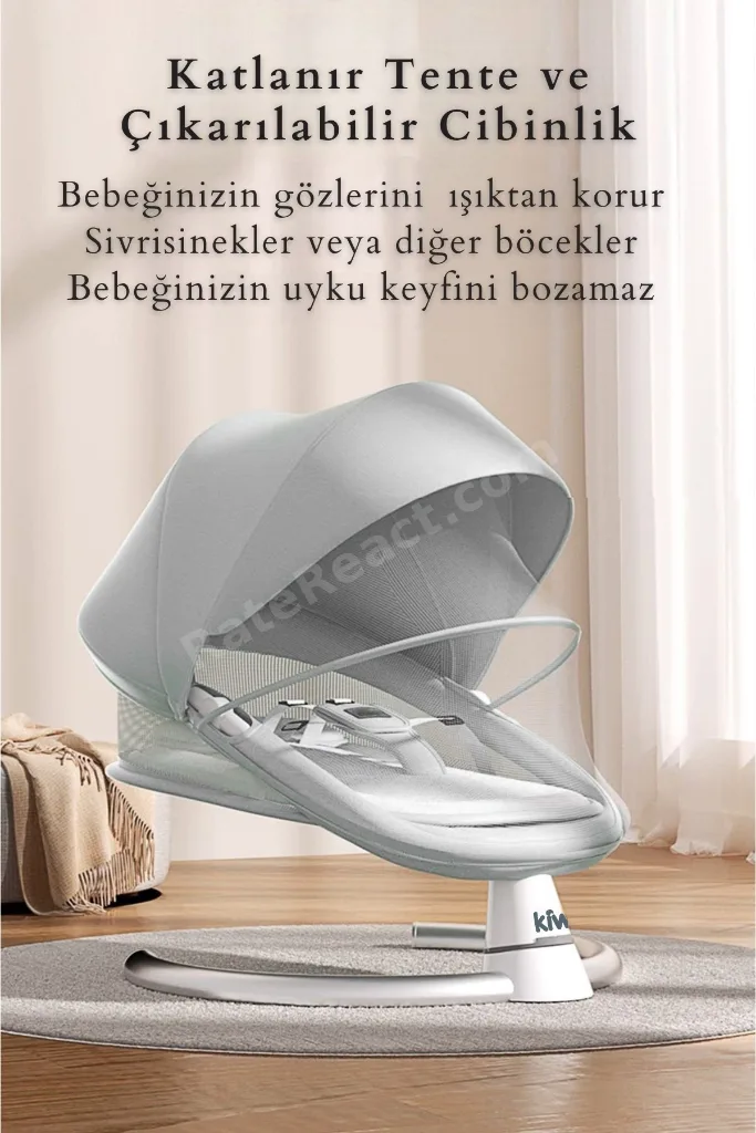 Dolly 2in1 Otomatik Sallanan Kademe Ayarlı  Beşik ve Anakucağı -Gray