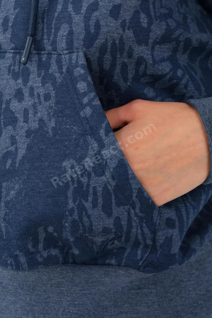 Oversize Kadın Kapüşonlu Navymelanj Sweatshirt