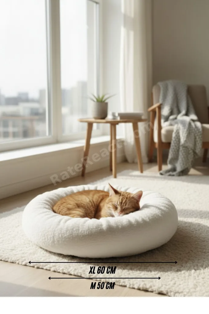 Peluş Kedi ve Köpek Yatağı Sıcak ve Yumuşacık Minder Evcil Hayvan